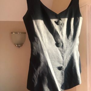 Vintage black darted top